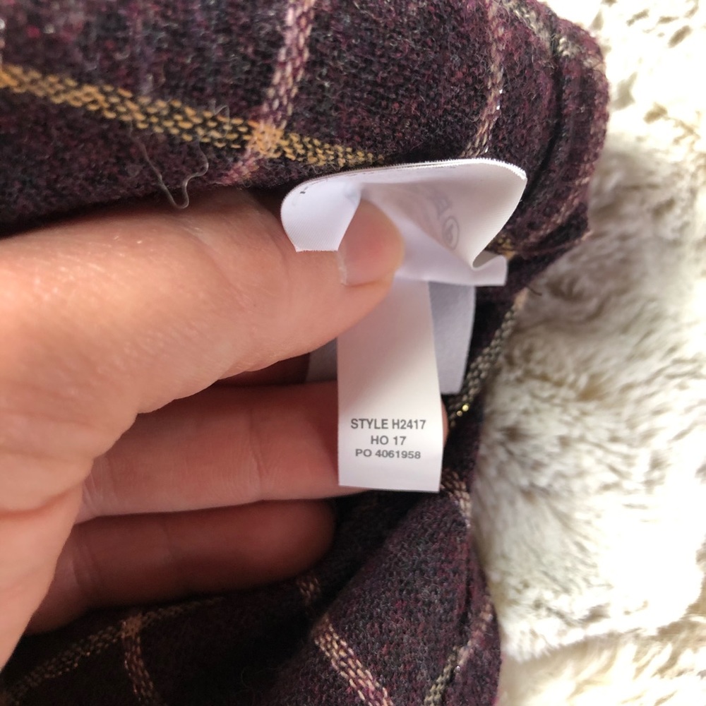 Madewell Purple Plaid Ruffle Front Top Size Medium - Picture 5 of 6